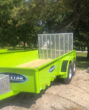 Load image into Gallery viewer, IronStar Lime Green 77”X14 Solid Sided Utility with Aluminum Gate And Wheels