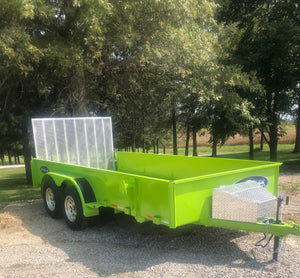 IronStar Lime Green 77”X14 Solid Sided Utility with Aluminum Gate And Wheels